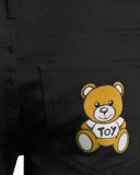 Teddy Bear Slim Straight-Leg Jeans, Black