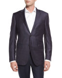 Check Two-Button Sport Coat, Blue/Gray