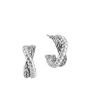 Classic Chain Silver Small Twist Hoop Earrings