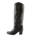 Jackie Button-Tab Boot, Black