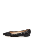 Intrecciato Napa Ballerina Flat, Black
