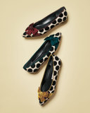 Gorina Polka-Dot Velvet Flat, Deep Red