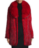 Knit Mink Coat w/ Fox Trim