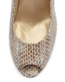 Logoplainfield Snake-Print Pump, Mushroom Crystal