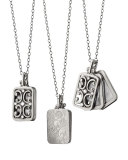 18k White Gold Rectangle Gate Locket Necklace