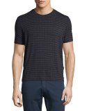 Rectangle-Print Crewneck T-Shirt, Blue