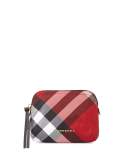 Medium Zip-Top Check Pouch Bag, Parade Red