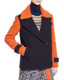 Kenzly Colorblock Textured Coat