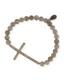 6mm Labradorite Bracelet with Diamond Cross