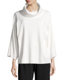 Cowl-Neck Boxy Cotton Top