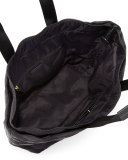 Flame-Quilt Nylon Tote Bag, Black