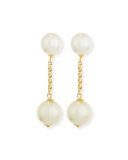 Pearly Chain Drop Clip-On Earrings