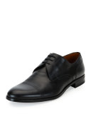 Bruxelles Leather Cap-Toe Dress Shoe, Black