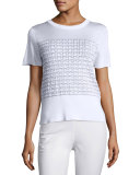 Gwen Textured Knit Tee, White