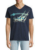 Moonshadow V-Neck T-Shirt, Indigo
