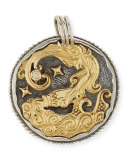 Aquarius Carved Zodiac Pendant with Diamond
