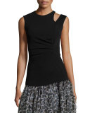 Sleeveless Ruched Jersey Tank 
