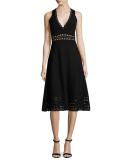 Cutout Racerback Midi Dress, Black