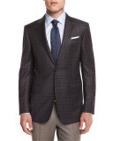 Check Wool Sport Coat, Brown