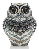 Wisdom Owl Evening Clutch Bag, Black