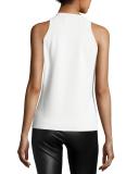 Cantaire Ruffle V-Neck Tank Top, Ivory