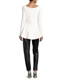 Lunana Leather Ankle Pants, Black