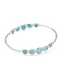 Stella Sterling Silver 10-Doublet Bangle in Turquoise & Diamonds