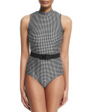 UPF 50 Check One-Piece Swimsuit