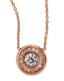 18k White Gold Pave Diamond Pendant Necklace