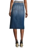 The Slit Belted Denim Midi Skirt, Rincon