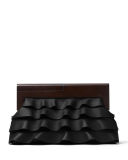 Stanwyck Ruffled Leather Clutch Bag