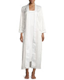 Perla Sleeveless Long Nightgown, White/Fawn
