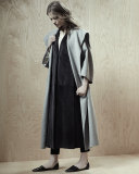 Lanja Shawl-Collar Belted Coat, Light Graphite