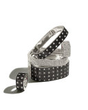Pois Moi 18k White Gold & Black/White Diamond 2-Row Bangle