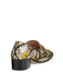 Dionysus Brocade 35mm Loafer, Brown/Oro/Nero