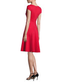 Milano Jersey V-Neck Dress, Red