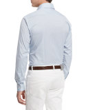 Micro-Check Grenadine Dress Shirt, Aqua