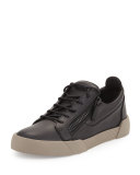 Men's Leather Low-Top Sneaker, Black