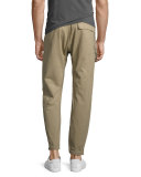 Curved-Leg Track Pants, Tan