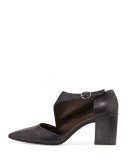 Jung Leather Chunky-Heel Pump, Black