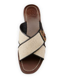 Culver Crisscross Slide Sandal, Natural/Black