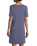 Alessia Short-Sleeve Nightgown, Cozy Blue