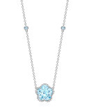 Grace Flower Blue Topaz & Diamond Necklace