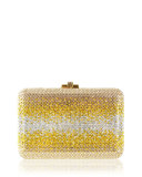 Slim Slide Crystal Evening Clutch Bag, Aurum Ombre