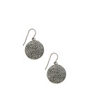 Pave Hematite Circle Drop Earrings