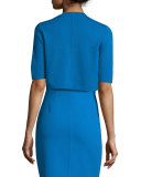 Cap-Sleeve Crewneck Sheath Dress, Wave