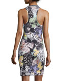 Orchid Sleeveless Fish-Print Dress, Multi