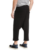Drop-Inseam Long Drawstring Shorts, Dark Gray