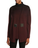 Relaxed V-Neck Ombre-Stitched Cardigan, Black Multi