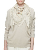 Cashmere/Silk Triangle Scarf with Monili, Desert 